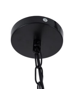 GLOBOSTAR® BALANCE 01596 Vintage Κρεμαστό Φωτιστικό Οροφής με Ντουί 1 x E27 AC 220-240V IP20 - Μαύρο & Μπεζ - Μ35 x Π35 x Υ36cm 20 01596 9
