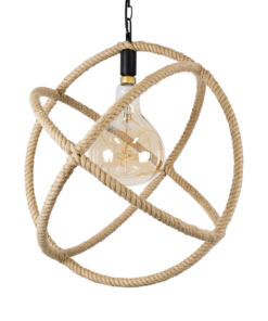 GloboStar® GLOBOSTAR® BELLE 01597 Vintage Κρεμαστό Φωτιστικό Οροφής με Ντουί 1 x E27 AC 220-240V IP20 - Μπεζ - Μ56 x Π56 x Y58cm