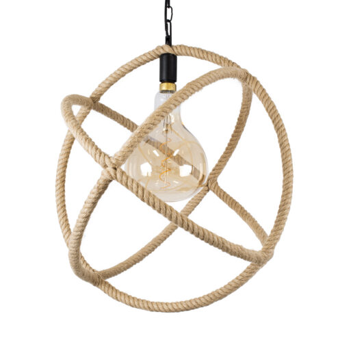 GloboStar® GLOBOSTAR® BELLE 01597 Vintage Κρεμαστό Φωτιστικό Οροφής με Ντουί 1 x E27 AC 220-240V IP20 - Μπεζ - Μ56 x Π56 x Y58cm