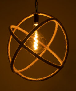 Alternative view of GLOBOSTAR® BELLE 01597 Vintage Κρεμαστό Φωτιστικό Οροφής με Ντουί 1 x E27 AC 220-240V IP20 - Μπεζ - Μ56 x Π56 x Y58cm