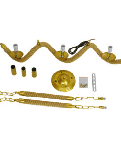 GLOBOSTAR® LUXOR 01598 Vintage Κρεμαστό Φωτιστικό Οροφής με Ντουί 3 x E14 AC 220-240V IP20 - Χρυσό & Μπεζ - Μ75 x Π13 x Y18cm 19 01598 10