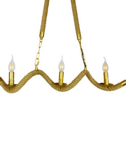 GloboStar® GLOBOSTAR® LUXOR 01598 Vintage Κρεμαστό Φωτιστικό Οροφής με Ντουί 3 x E14 AC 220-240V IP20 - Χρυσό & Μπεζ - Μ75 x Π13 x Y18cm