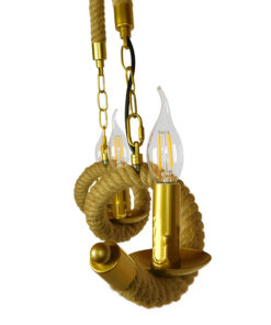 GLOBOSTAR® LUXOR 01598 Vintage Κρεμαστό Φωτιστικό Οροφής με Ντουί 3 x E14 AC 220-240V IP20 - Χρυσό & Μπεζ - Μ75 x Π13 x Y18cm 13 01598 4