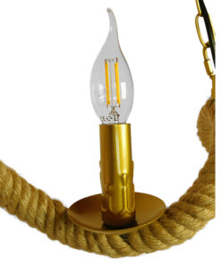 GLOBOSTAR® LUXOR 01598 Vintage Κρεμαστό Φωτιστικό Οροφής με Ντουί 3 x E14 AC 220-240V IP20 - Χρυσό & Μπεζ - Μ75 x Π13 x Y18cm 16 01598 7