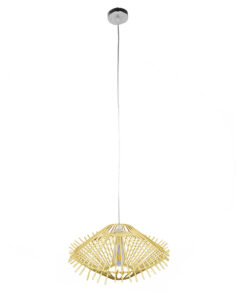 GloboStar® GLOBOSTAR® SASSO 01601 Boho Κρεμαστό Φωτιστικό Οροφής με Ντουί 1 x E27 AC 220-240V IP20 - Μπεζ - Μ50 x Π50 x Y23cm