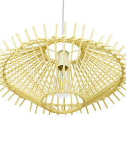 GLOBOSTAR® SASSO 01601 Boho Κρεμαστό Φωτιστικό Οροφής με Ντουί 1 x E27 AC 220-240V IP20 - Μπεζ - Μ50 x Π50 x Y23cm 11 01601 5