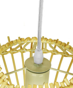 GLOBOSTAR® SASSO 01601 Boho Κρεμαστό Φωτιστικό Οροφής με Ντουί 1 x E27 AC 220-240V IP20 - Μπεζ - Μ50 x Π50 x Y23cm 12 01601 6