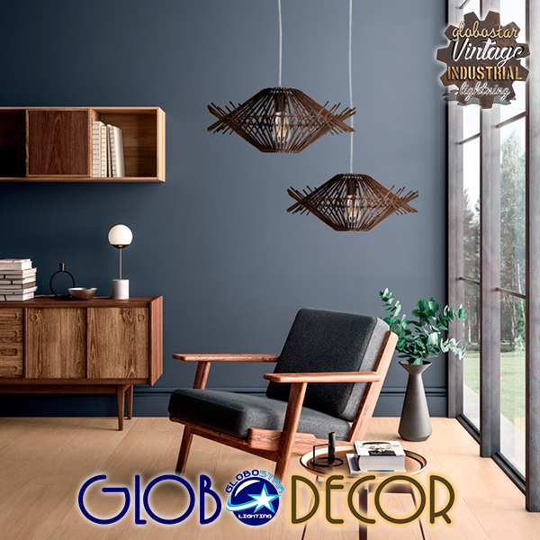 GLOBOSTAR® SASSO 01602 Boho Κρεμαστό Φωτιστικό Οροφής με Ντουί 1 x E27 AC 220-240V IP20 - Καφέ - Μ50 x Π50 x Y23cm 9 GLOBOSTAR® SASSO 01602 Boho Κρεμαστό Φωτιστικό Οροφής με Ντουί 1 x E27 AC 220-240V IP20 - Καφέ - Μ50 x Π50 x Y23cm - Image 7