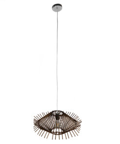 GloboStar® GLOBOSTAR® SASSO 01602 Boho Κρεμαστό Φωτιστικό Οροφής με Ντουί 1 x E27 AC 220-240V IP20 - Καφέ - Μ50 x Π50 x Y23cm
