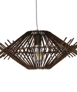 GLOBOSTAR® SASSO 01602 Boho Κρεμαστό Φωτιστικό Οροφής με Ντουί 1 x E27 AC 220-240V IP20 - Καφέ - Μ50 x Π50 x Y23cm 10 01602 3