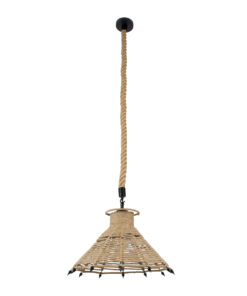 GLOBOSTAR® OZERO 01603 Boho Κρεμαστό Φωτιστικό Οροφής με Ντουί 1 x E27 AC 220-240V IP20 - Μπεζ & Μαύρο - Μ41 x Π41 x Y28cm 14 01603 3