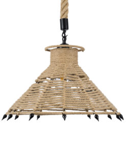 GLOBOSTAR® OZERO 01603 Boho Κρεμαστό Φωτιστικό Οροφής με Ντουί 1 x E27 AC 220-240V IP20 - Μπεζ & Μαύρο - Μ41 x Π41 x Y28cm 15 01603 4