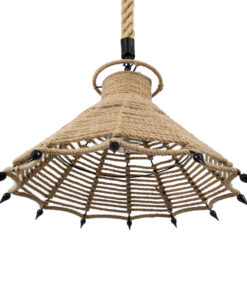 GLOBOSTAR® OZERO 01603 Boho Κρεμαστό Φωτιστικό Οροφής με Ντουί 1 x E27 AC 220-240V IP20 - Μπεζ & Μαύρο - Μ41 x Π41 x Y28cm 16 01603 5