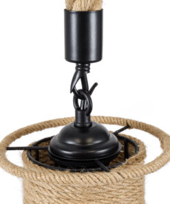 GLOBOSTAR® OZERO 01603 Boho Κρεμαστό Φωτιστικό Οροφής με Ντουί 1 x E27 AC 220-240V IP20 - Μπεζ & Μαύρο - Μ41 x Π41 x Y28cm 18 01603 7