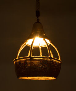 Alternative view of GLOBOSTAR® KUBRIC 01605 Boho Κρεμαστό Φωτιστικό Οροφής με Ντουί 1 x E27 AC 220-240V IP20 - Μπεζ - Μ30 x Π30 x Y40cm