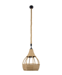 GLOBOSTAR® KUBRIC 01605 Boho Κρεμαστό Φωτιστικό Οροφής με Ντουί 1 x E27 AC 220-240V IP20 - Μπεζ - Μ30 x Π30 x Y40cm 14 01605 3
