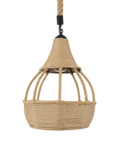 GLOBOSTAR® KUBRIC 01605 Boho Κρεμαστό Φωτιστικό Οροφής με Ντουί 1 x E27 AC 220-240V IP20 - Μπεζ - Μ30 x Π30 x Y40cm 15 01605 4