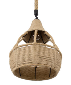 GLOBOSTAR® KUBRIC 01605 Boho Κρεμαστό Φωτιστικό Οροφής με Ντουί 1 x E27 AC 220-240V IP20 - Μπεζ - Μ30 x Π30 x Y40cm 16 01605 5