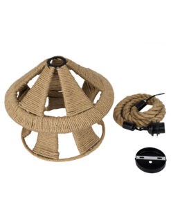 GLOBOSTAR® SOLITARIO 01606 Boho Κρεμαστό Φωτιστικό Οροφής με Ντουί 1 x E27 AC 220-240V IP20 - Μπεζ - Μ36 x Π36 x Y30cm 21 01606 10