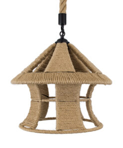 GLOBOSTAR® SOLITARIO 01606 Boho Κρεμαστό Φωτιστικό Οροφής με Ντουί 1 x E27 AC 220-240V IP20 - Μπεζ - Μ36 x Π36 x Y30cm 15 01606 4