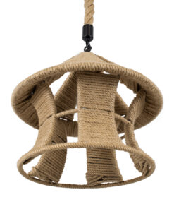 GLOBOSTAR® SOLITARIO 01606 Boho Κρεμαστό Φωτιστικό Οροφής με Ντουί 1 x E27 AC 220-240V IP20 - Μπεζ - Μ36 x Π36 x Y30cm 16 01606 5