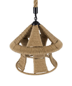 GLOBOSTAR® SOLITARIO 01606 Boho Κρεμαστό Φωτιστικό Οροφής με Ντουί 1 x E27 AC 220-240V IP20 - Μπεζ - Μ36 x Π36 x Y30cm 17 01606 6