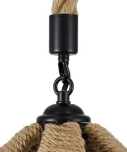 GLOBOSTAR® SOLITARIO 01606 Boho Κρεμαστό Φωτιστικό Οροφής με Ντουί 1 x E27 AC 220-240V IP20 - Μπεζ - Μ36 x Π36 x Y30cm 19 01606 8