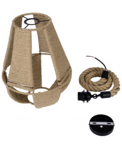 GLOBOSTAR® POLIA 01608 Boho Κρεμαστό Φωτιστικό Οροφής με Ντουί 1 x E27 AC 220-240V IP20 - Μπεζ - Μ30 x Π30 x Y42cm 21 01608 10