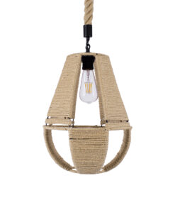 GLOBOSTAR® POLIA 01608 Boho Κρεμαστό Φωτιστικό Οροφής με Ντουί 1 x E27 AC 220-240V IP20 - Μπεζ - Μ30 x Π30 x Y42cm 15 01608 4