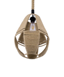 GLOBOSTAR® POLIA 01608 Boho Κρεμαστό Φωτιστικό Οροφής με Ντουί 1 x E27 AC 220-240V IP20 - Μπεζ - Μ30 x Π30 x Y42cm 16 01608 5