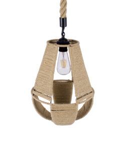 GLOBOSTAR® POLIA 01608 Boho Κρεμαστό Φωτιστικό Οροφής με Ντουί 1 x E27 AC 220-240V IP20 - Μπεζ - Μ30 x Π30 x Y42cm 17 01608 6