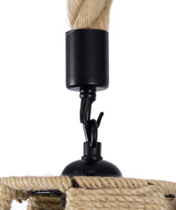 GLOBOSTAR® POLIA 01608 Boho Κρεμαστό Φωτιστικό Οροφής με Ντουί 1 x E27 AC 220-240V IP20 - Μπεζ - Μ30 x Π30 x Y42cm 18 01608 7