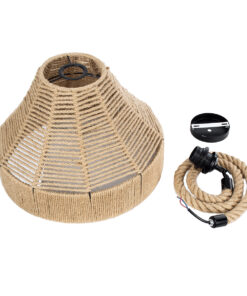 GLOBOSTAR® DOGMA 01609 Boho Κρεμαστό Φωτιστικό Οροφής με Ντουί 1 x E27 AC 220-240V IP20 - Μπεζ - Μ38 x Π38 x Υ28cm 23 01609 10