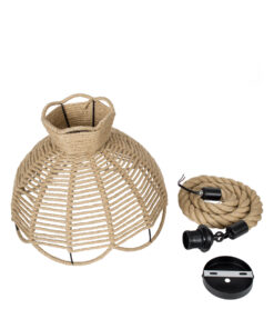 GLOBOSTAR® VENIER 01610 Boho Κρεμαστό Φωτιστικό Οροφής με Ντουί 1 x E27 AC 220-240V IP20 - Μπεζ - Μ35 x Π35 x Y26cm 20 01610 9