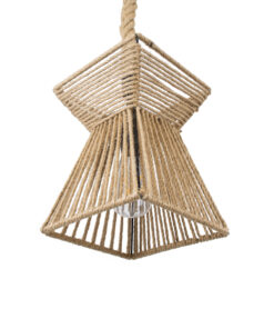 GLOBOSTAR® ROUGE 01611 Boho Κρεμαστό Φωτιστικό Οροφής με Ντουί 1 x E27 AC 220-240V IP20 - Μπεζ - Μ21 x Π21 x Y27cm 17 01611 5