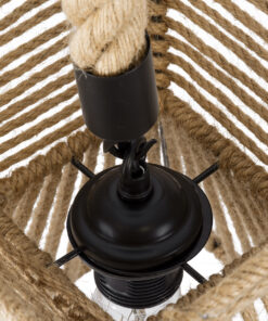 GLOBOSTAR® ROUGE 01611 Boho Κρεμαστό Φωτιστικό Οροφής με Ντουί 1 x E27 AC 220-240V IP20 - Μπεζ - Μ21 x Π21 x Y27cm 20 01611 8