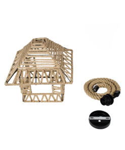 GLOBOSTAR® SPIKY 01613 Boho Κρεμαστό Φωτιστικό Οροφής με Ντουί 1 x E27 AC 220-240V IP20 - Μπεζ - Μ43 x Π43 x Y28cm 23 01613 11