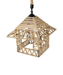 GLOBOSTAR® SPIKY 01613 Boho Κρεμαστό Φωτιστικό Οροφής με Ντουί 1 x E27 AC 220-240V IP20 - Μπεζ - Μ43 x Π43 x Y28cm 17 01613 5