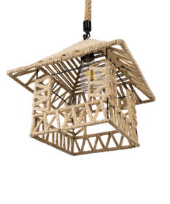 GLOBOSTAR® SPIKY 01613 Boho Κρεμαστό Φωτιστικό Οροφής με Ντουί 1 x E27 AC 220-240V IP20 - Μπεζ - Μ43 x Π43 x Y28cm 18 01613 6