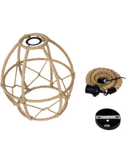 GLOBOSTAR® TELAN 01615 Vintage Κρεμαστό Φωτιστικό Οροφής με Ντουί 1 x E27 AC 220-240V IP20 - Μπεζ - Μ30 x Π30 x Υ38cm 21 01615 10