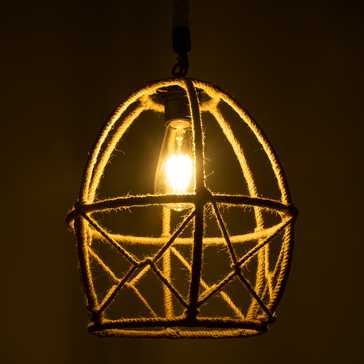 GLOBOSTAR® TELAN 01615 Vintage Κρεμαστό Φωτιστικό Οροφής με Ντουί 1 x E27 AC 220-240V IP20 - Μπεζ - Μ30 x Π30 x Υ38cm 4 GLOBOSTAR® TELAN 01615 Vintage Κρεμαστό Φωτιστικό Οροφής με Ντουί 1 x E27 AC 220-240V IP20 - Μπεζ - Μ30 x Π30 x Υ38cm - Image 2