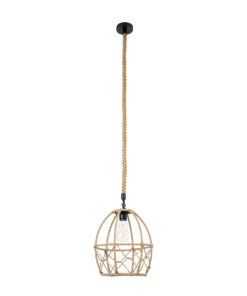 GLOBOSTAR® TELAN 01615 Vintage Κρεμαστό Φωτιστικό Οροφής με Ντουί 1 x E27 AC 220-240V IP20 - Μπεζ - Μ30 x Π30 x Υ38cm 14 01615 3