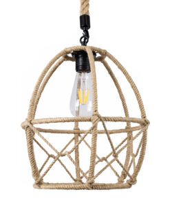 GLOBOSTAR® TELAN 01615 Vintage Κρεμαστό Φωτιστικό Οροφής με Ντουί 1 x E27 AC 220-240V IP20 - Μπεζ - Μ30 x Π30 x Υ38cm 15 01615 4