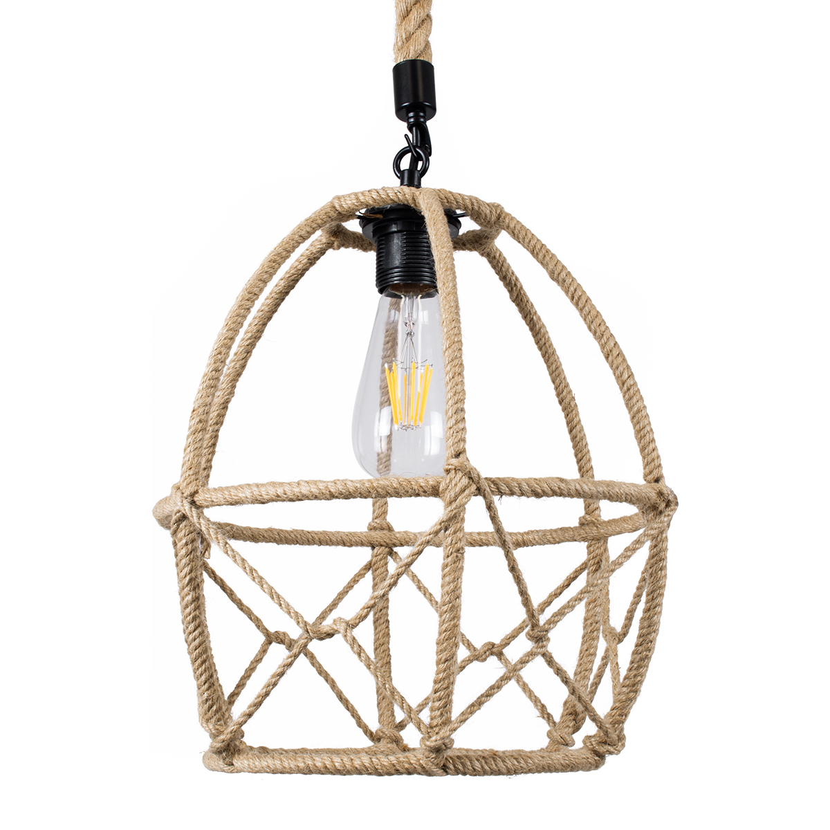 GLOBOSTAR® TELAN 01615 Vintage Κρεμαστό Φωτιστικό Οροφής με Ντουί 1 x E27 AC 220-240V IP20 - Μπεζ - Μ30 x Π30 x Υ38cm 6 GLOBOSTAR® TELAN 01615 Vintage Κρεμαστό Φωτιστικό Οροφής με Ντουί 1 x E27 AC 220-240V IP20 - Μπεζ - Μ30 x Π30 x Υ38cm - Image 4