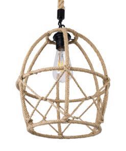 GLOBOSTAR® TELAN 01615 Vintage Κρεμαστό Φωτιστικό Οροφής με Ντουί 1 x E27 AC 220-240V IP20 - Μπεζ - Μ30 x Π30 x Υ38cm 16 01615 5