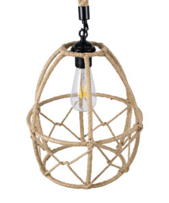 GLOBOSTAR® TELAN 01615 Vintage Κρεμαστό Φωτιστικό Οροφής με Ντουί 1 x E27 AC 220-240V IP20 - Μπεζ - Μ30 x Π30 x Υ38cm 17 01615 6