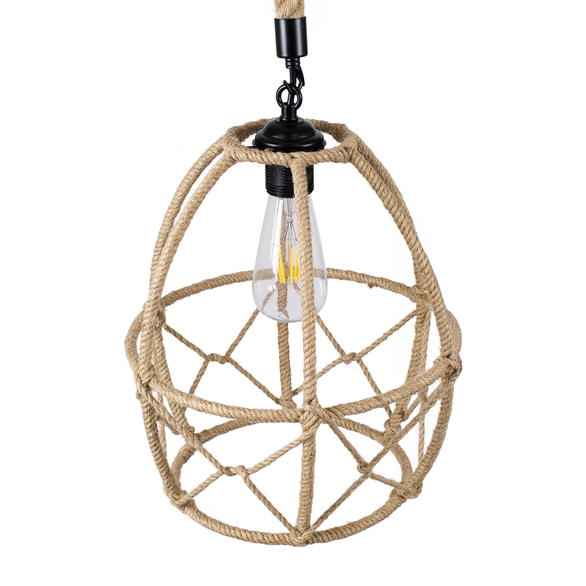 GLOBOSTAR® TELAN 01615 Vintage Κρεμαστό Φωτιστικό Οροφής με Ντουί 1 x E27 AC 220-240V IP20 - Μπεζ - Μ30 x Π30 x Υ38cm 8 GLOBOSTAR® TELAN 01615 Vintage Κρεμαστό Φωτιστικό Οροφής με Ντουί 1 x E27 AC 220-240V IP20 - Μπεζ - Μ30 x Π30 x Υ38cm - Image 6