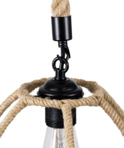 GLOBOSTAR® TELAN 01615 Vintage Κρεμαστό Φωτιστικό Οροφής με Ντουί 1 x E27 AC 220-240V IP20 - Μπεζ - Μ30 x Π30 x Υ38cm 19 01615 8