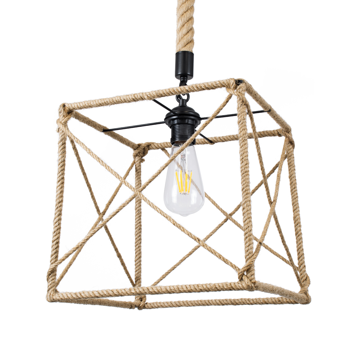 GLOBOSTAR® POLISHED 01616 Vintage Κρεμαστό Φωτιστικό Οροφής με Ντουί 1 x E27 AC 220-240V IP20 - Μαύρο & Μπεζ - Μ30 x Π30 x Υ30cm 3 GloboStar® GLOBOSTAR® POLISHED 01616 Vintage Κρεμαστό Φωτιστικό Οροφής με Ντουί 1 x E27 AC 220-240V IP20 - Μαύρο & Μπεζ - Μ30 x Π30 x Υ30cm