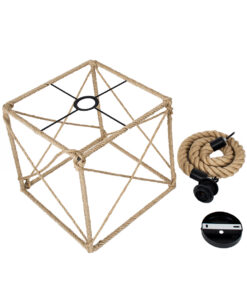 GLOBOSTAR® POLISHED 01616 Vintage Κρεμαστό Φωτιστικό Οροφής με Ντουί 1 x E27 AC 220-240V IP20 - Μαύρο & Μπεζ - Μ30 x Π30 x Υ30cm 21 01616 10